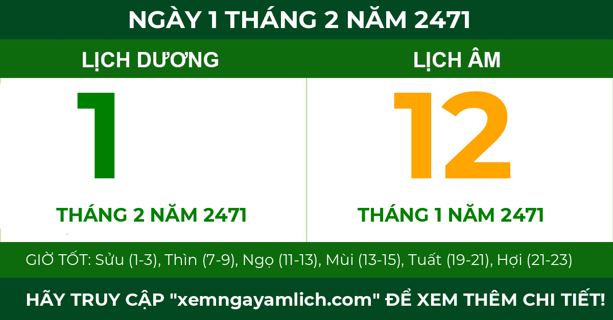 lịch âm ngày 1 tháng 2 năm 2471