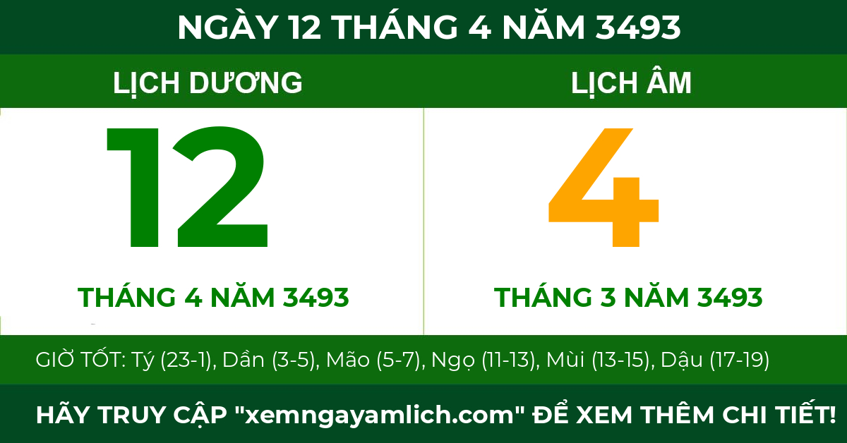 lịch âm ngày 12 tháng 4 năm 3493