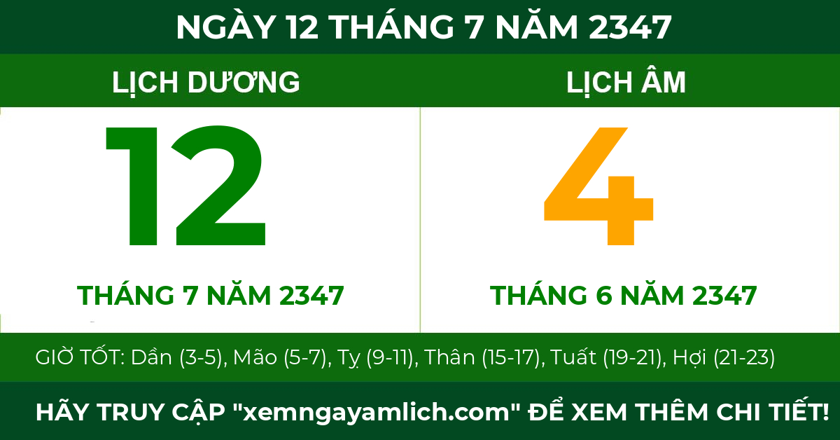 lịch âm ngày 12 tháng 7 năm 2347