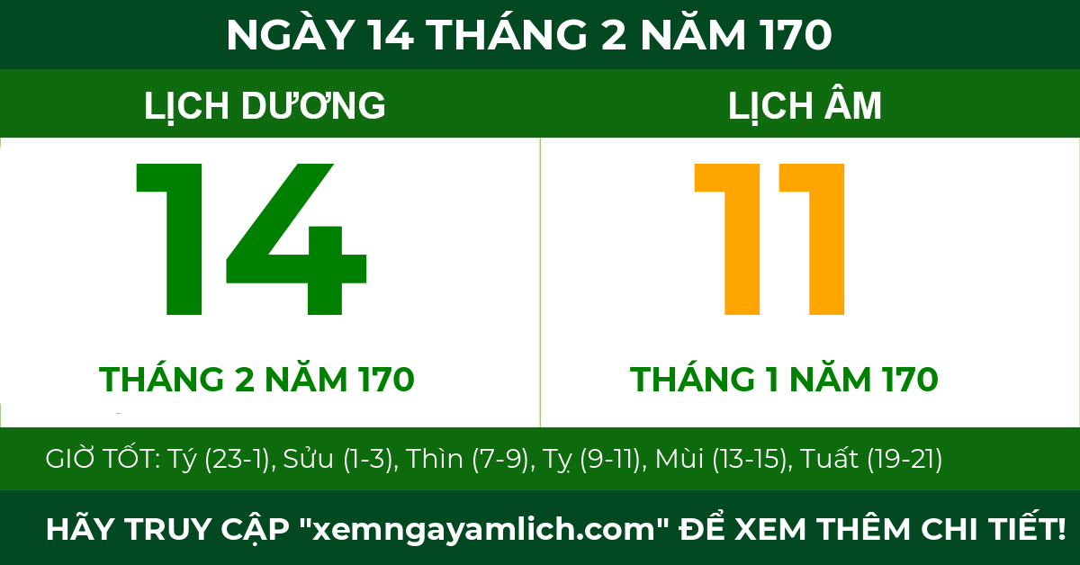lịch âm ngày 14 tháng 2 năm 170