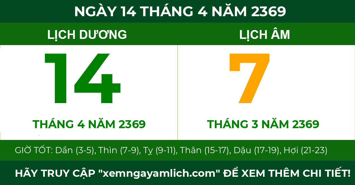 lịch âm ngày 14 tháng 4 năm 2369