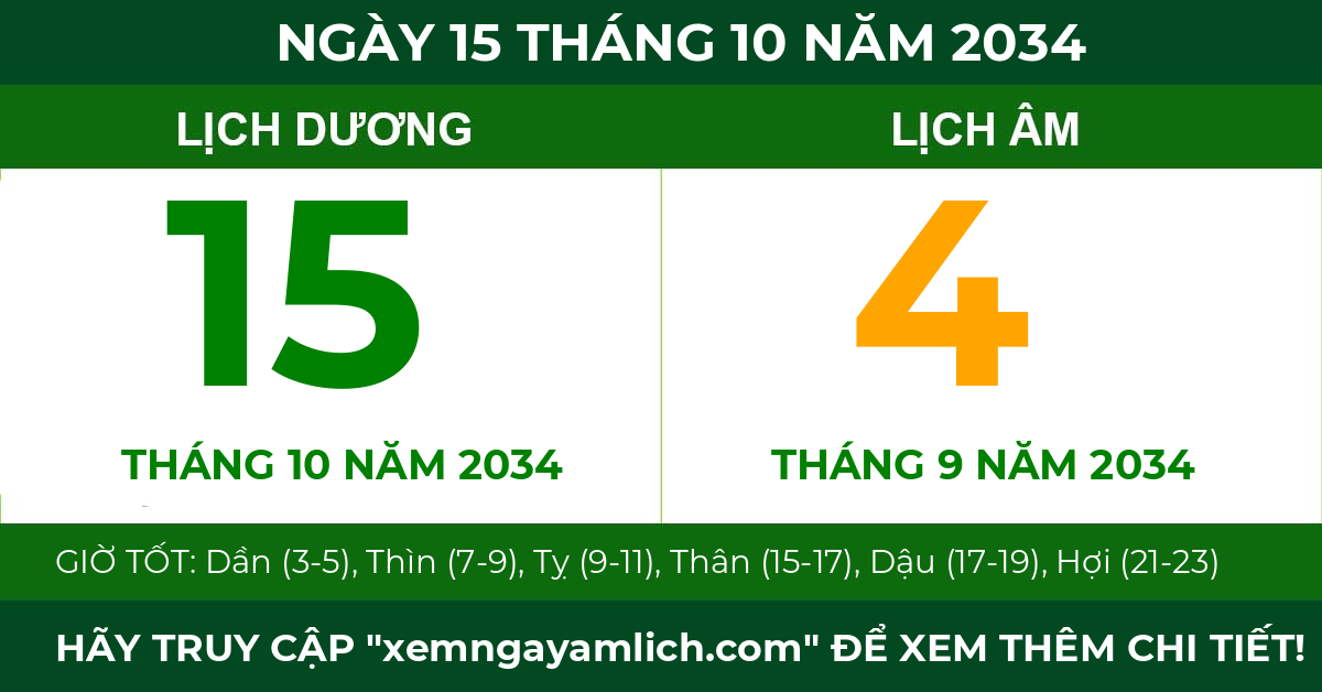 lịch âm ngày 15 tháng 10 năm 2034
