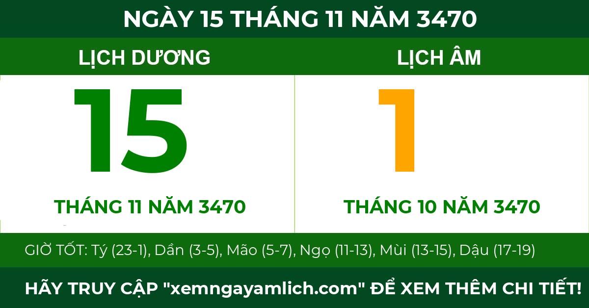 lịch âm ngày 15 tháng 11 năm 3470
