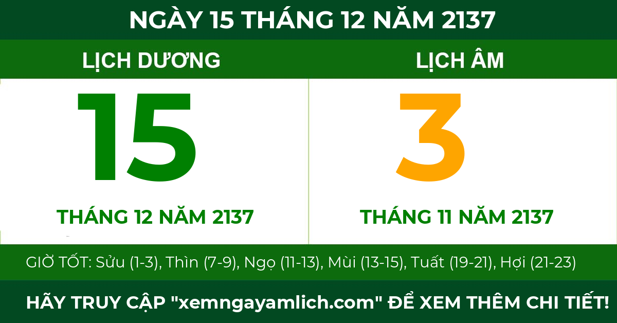 lịch âm ngày 15 tháng 12 năm 2137