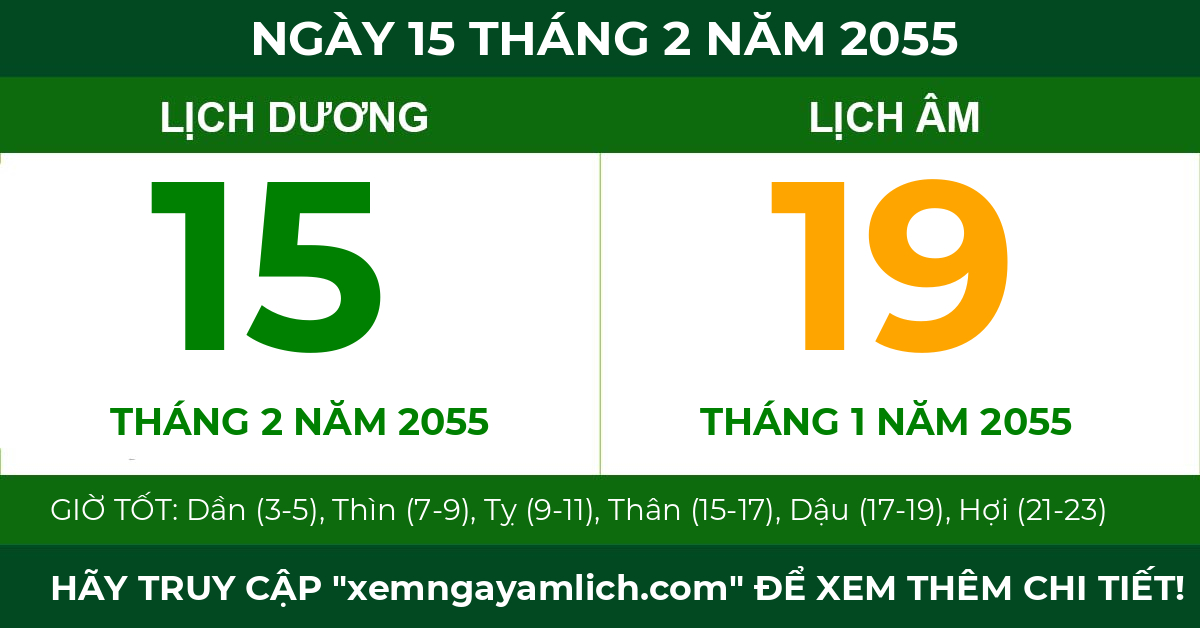 lịch âm ngày 15 tháng 2 năm 2055