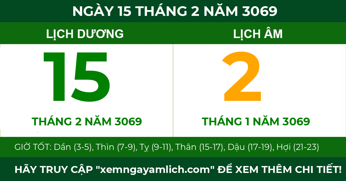 lịch âm ngày 15 tháng 2 năm 3069