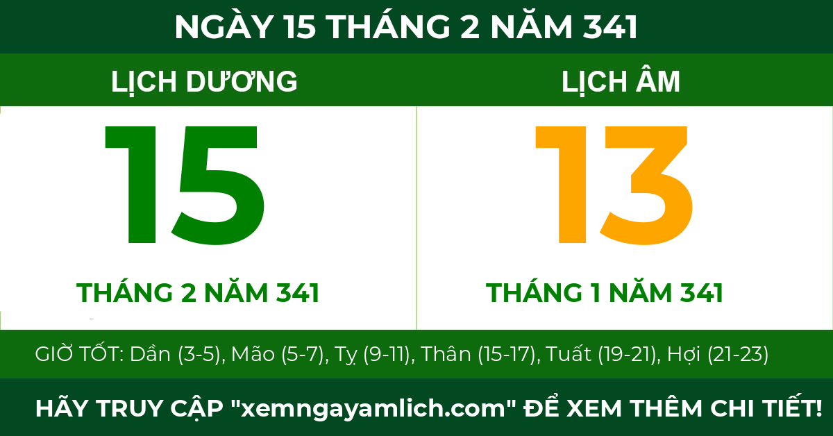 lịch âm ngày 15 tháng 2 năm 341
