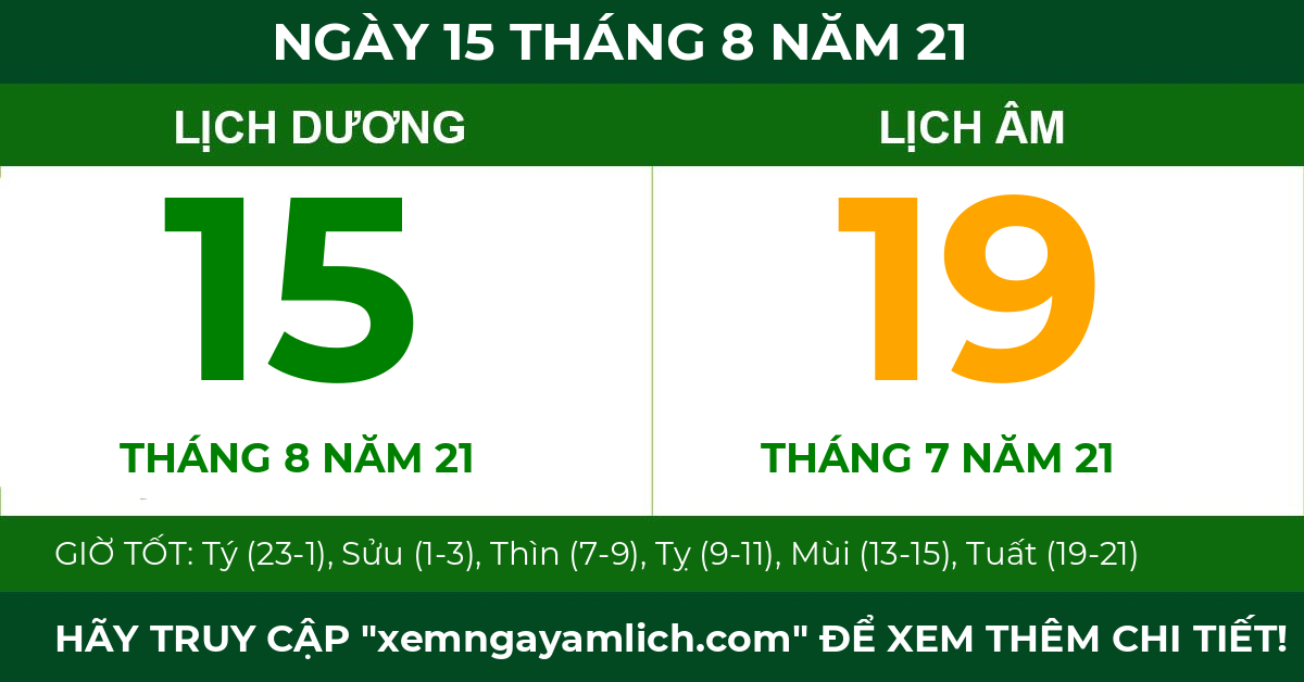 lịch âm ngày 15 tháng 8 năm 21