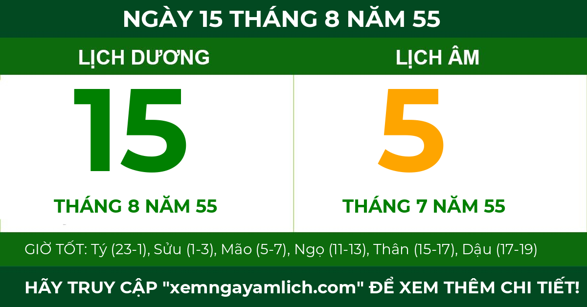 lịch âm ngày 15 tháng 8 năm 55