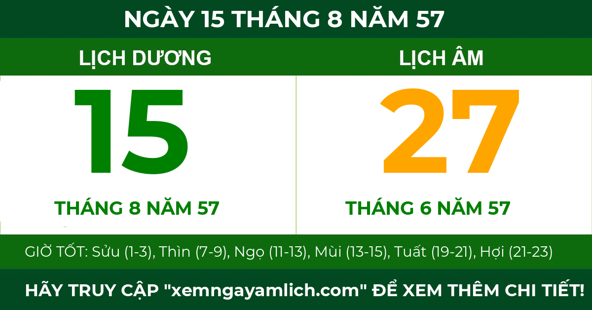 lịch âm ngày 15 tháng 8 năm 57