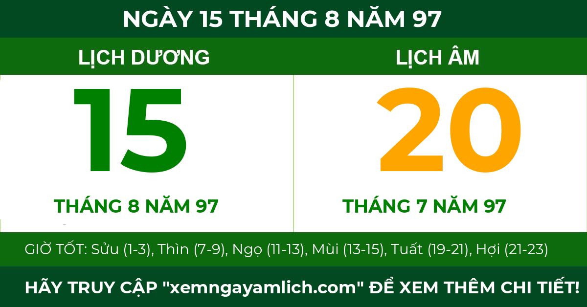 lịch âm ngày 15 tháng 8 năm 97