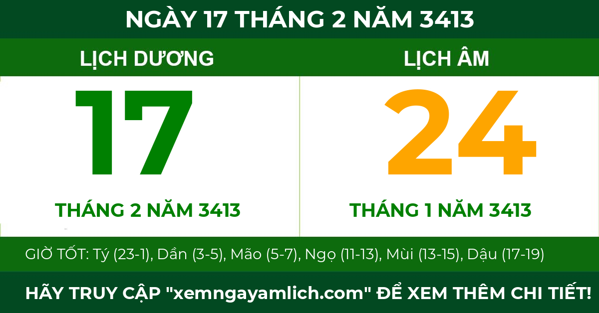 lịch âm ngày 17 tháng 2 năm 3413