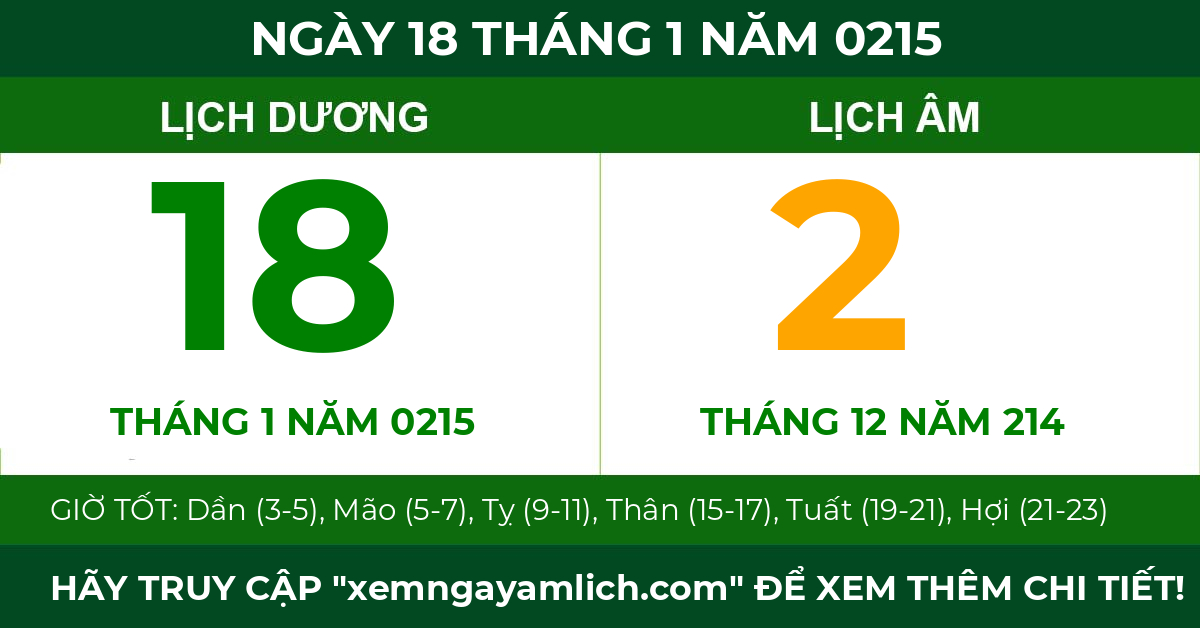 lịch âm ngày 18 tháng 1 năm 0215