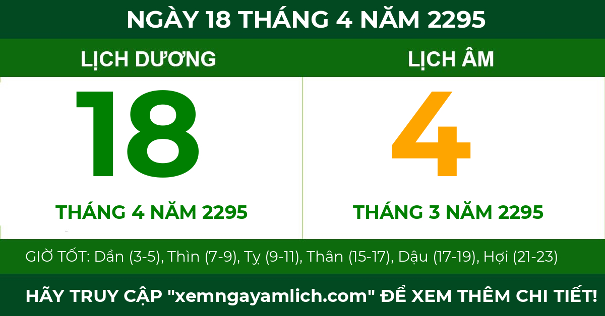 lịch âm ngày 18 tháng 4 năm 2295