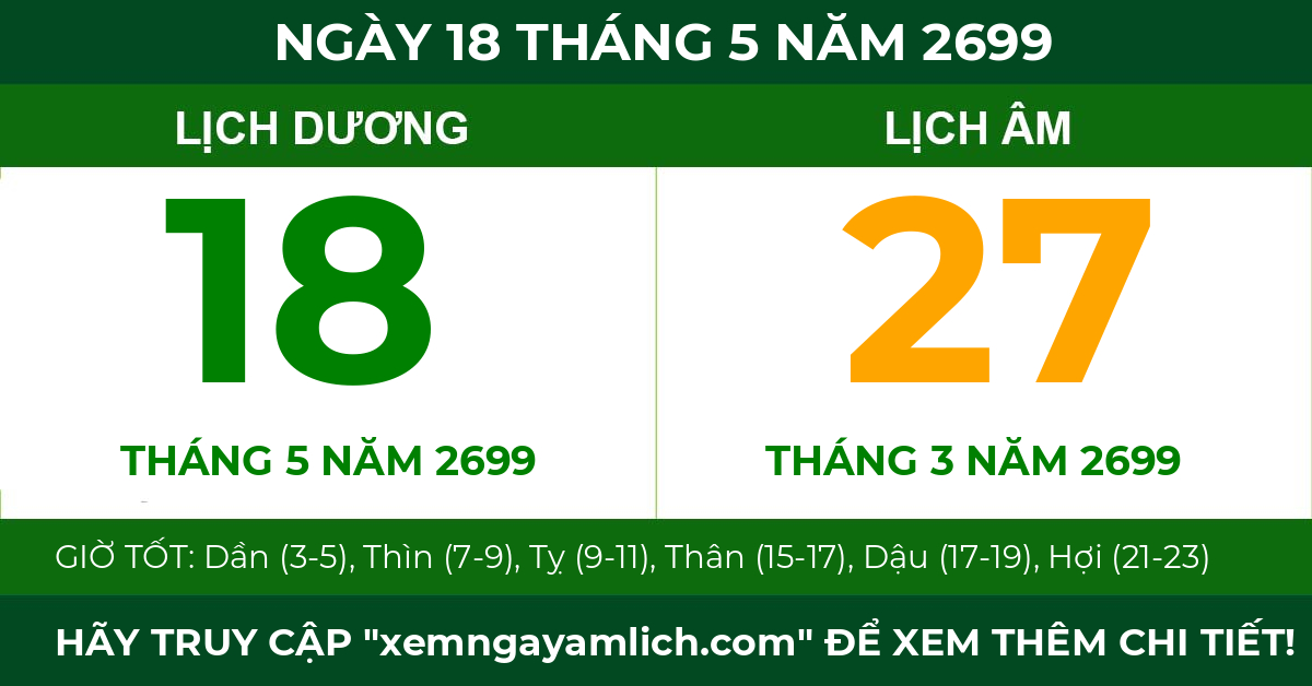 lịch âm ngày 18 tháng 5 năm 2699