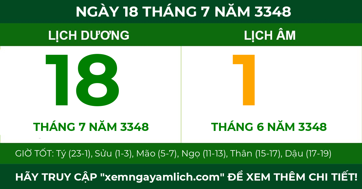 lịch âm ngày 18 tháng 7 năm 3348