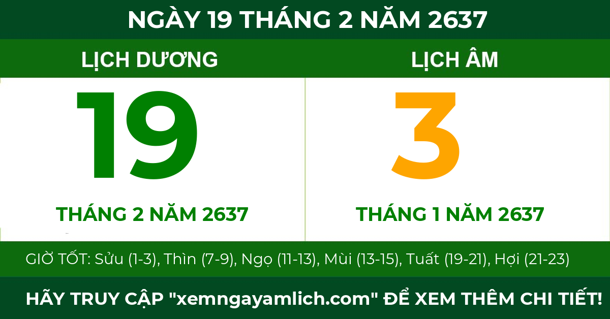 lịch âm ngày 19 tháng 2 năm 2637