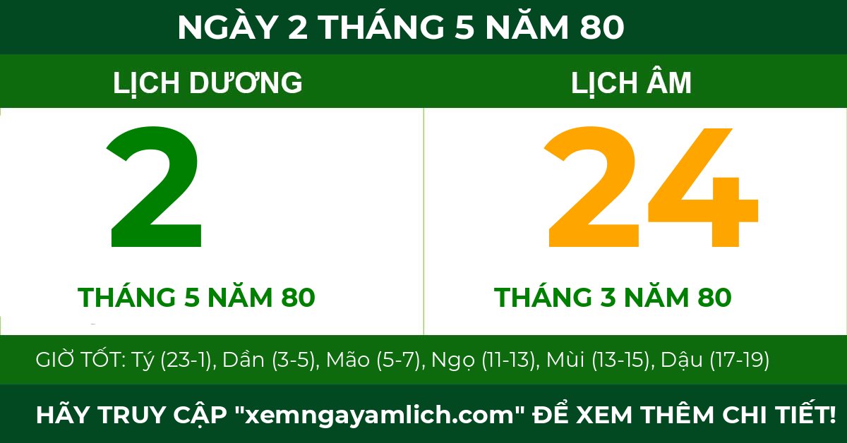 lịch âm ngày 2 tháng 5 năm 80