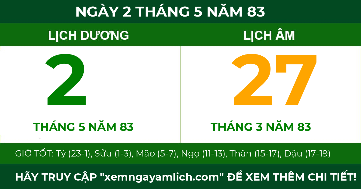 lịch âm ngày 2 tháng 5 năm 83