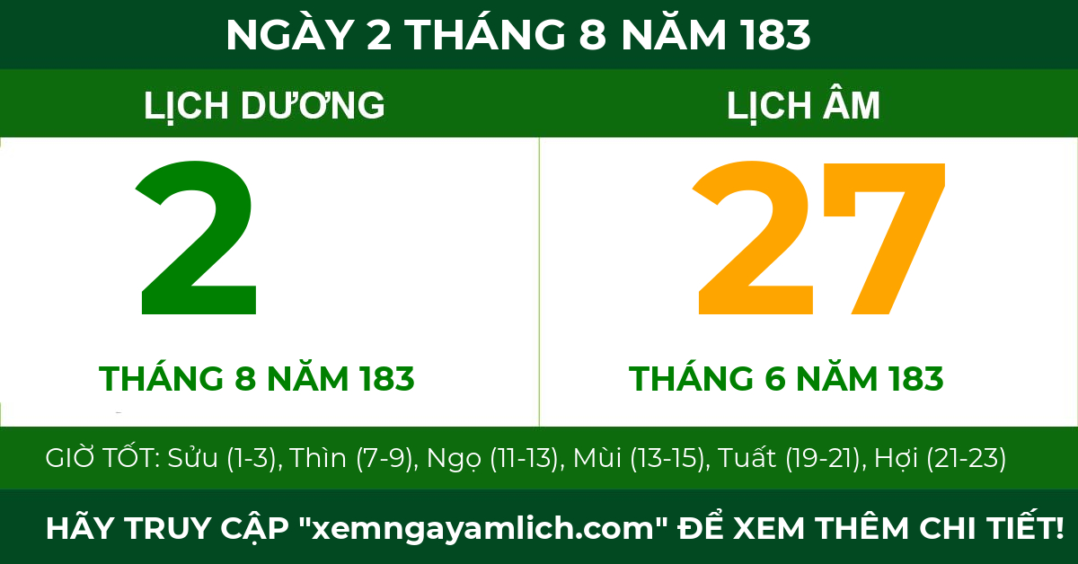 lịch âm ngày 2 tháng 8 năm 183