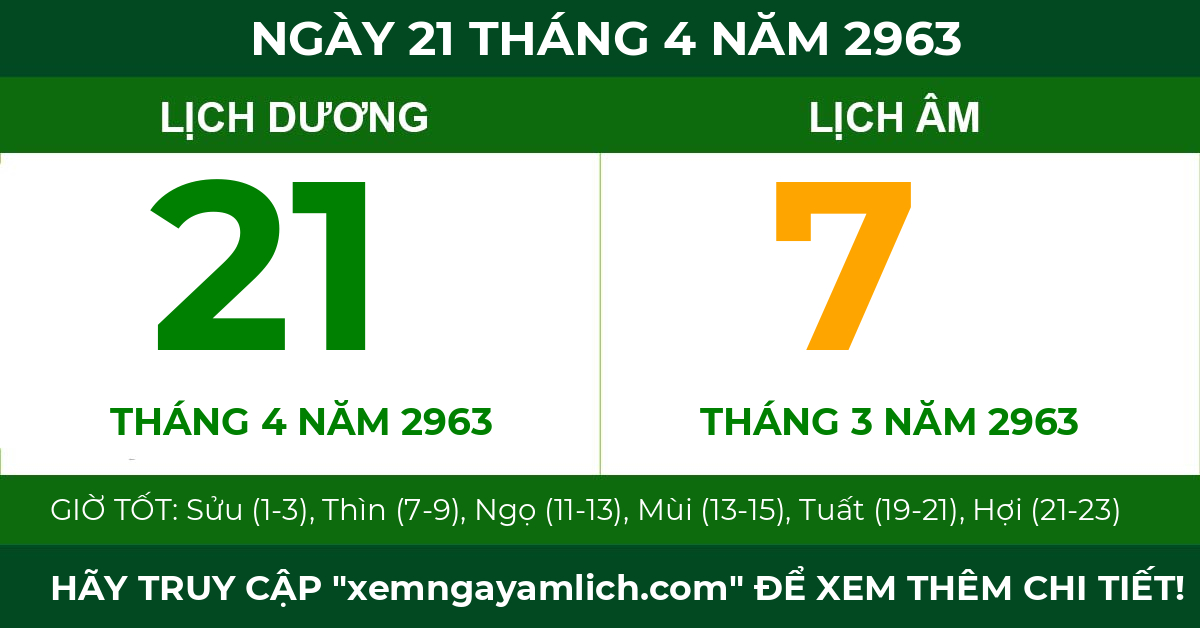 lịch âm ngày 21 tháng 4 năm 2963