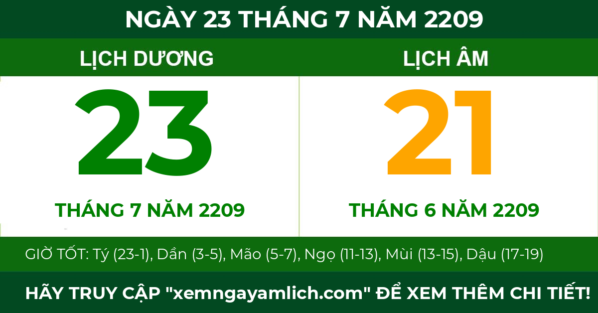 lịch âm ngày 23 tháng 7 năm 2209