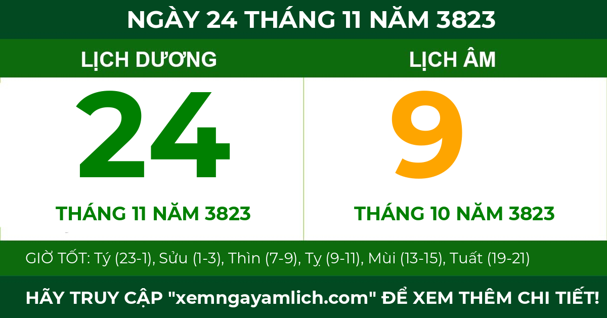 lịch âm ngày 24 tháng 11 năm 3823