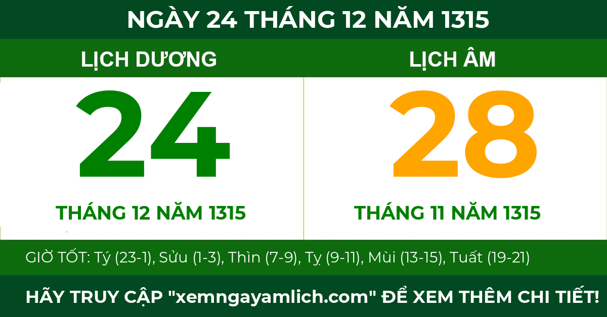 lịch âm ngày 24 tháng 12 năm 1315