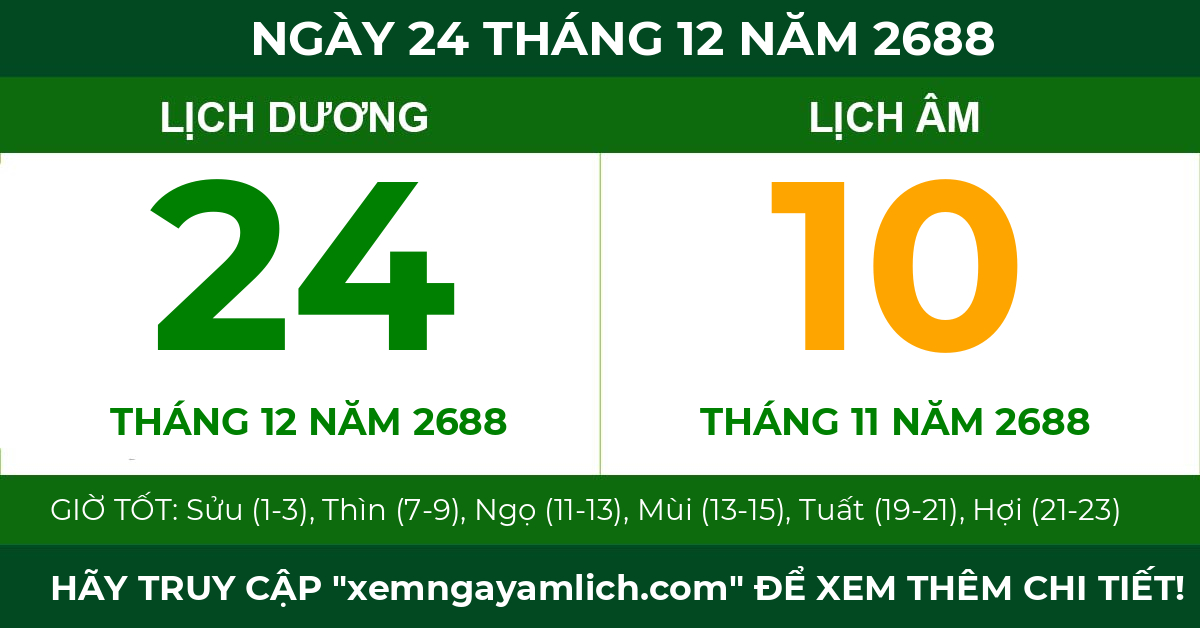 lịch âm ngày 24 tháng 12 năm 2688