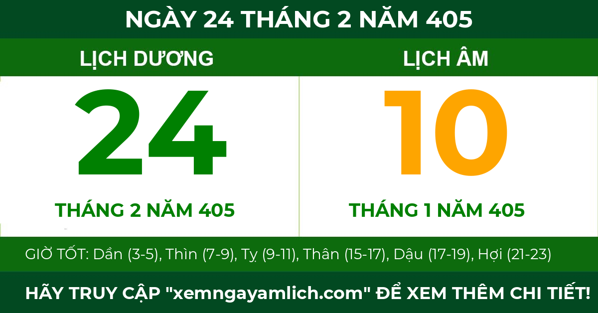 lịch âm ngày 24 tháng 2 năm 405