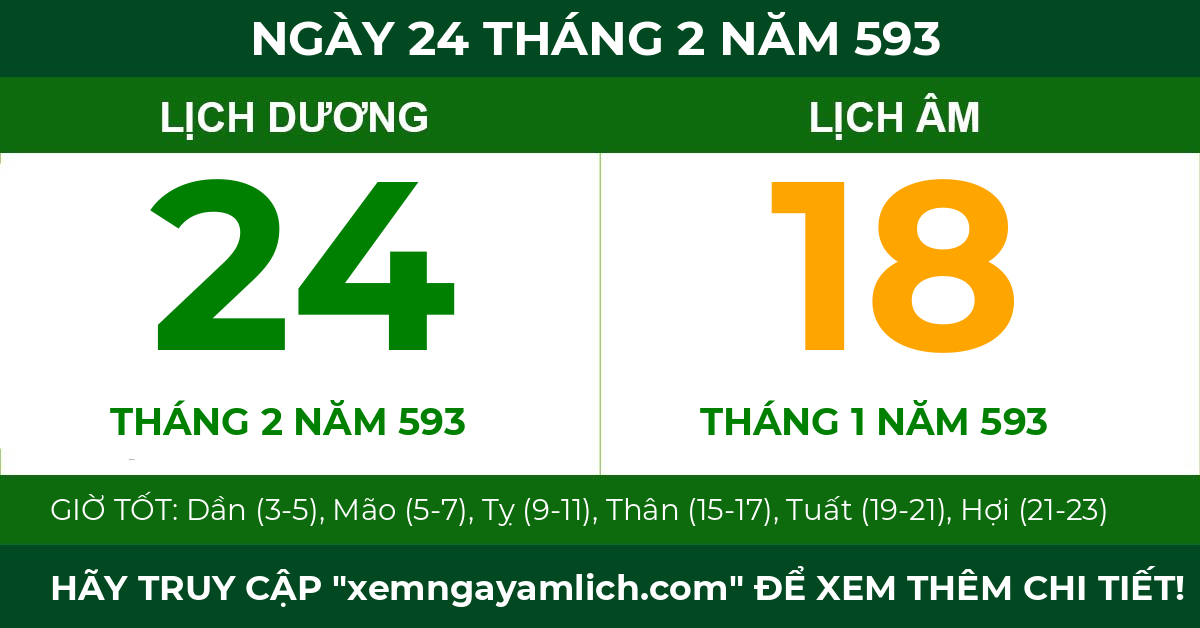 lịch âm ngày 24 tháng 2 năm 593