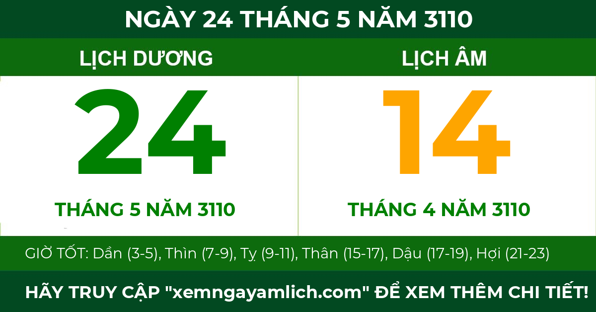 lịch âm ngày 24 tháng 5 năm 3110