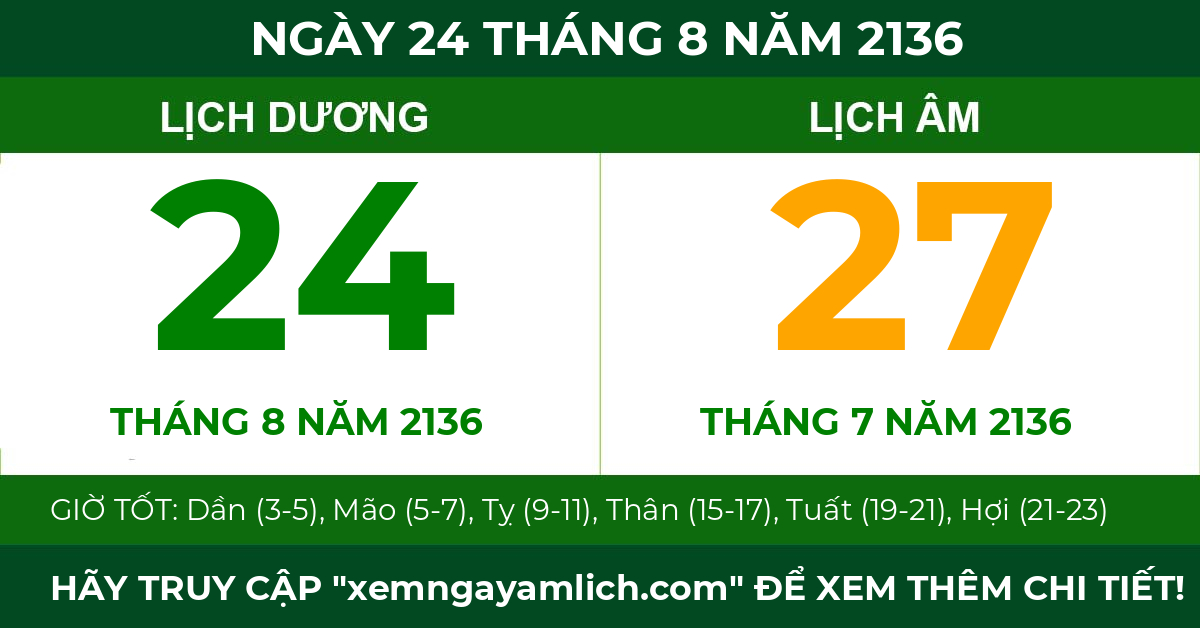 lịch âm ngày 24 tháng 8 năm 2136