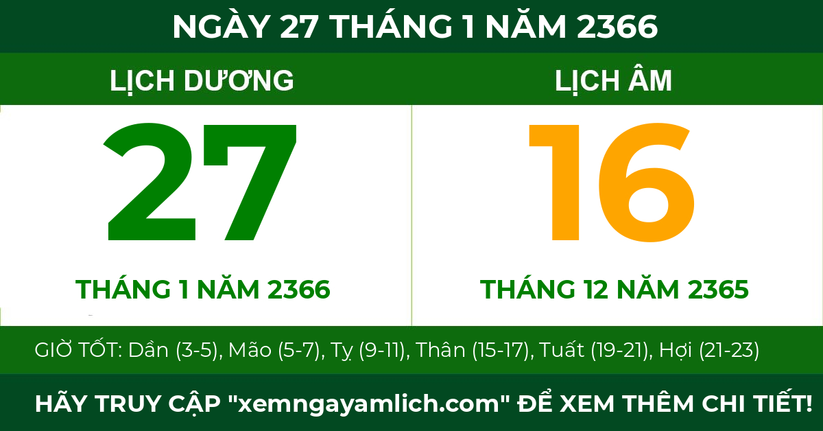 lịch âm ngày 27 tháng 1 năm 2366