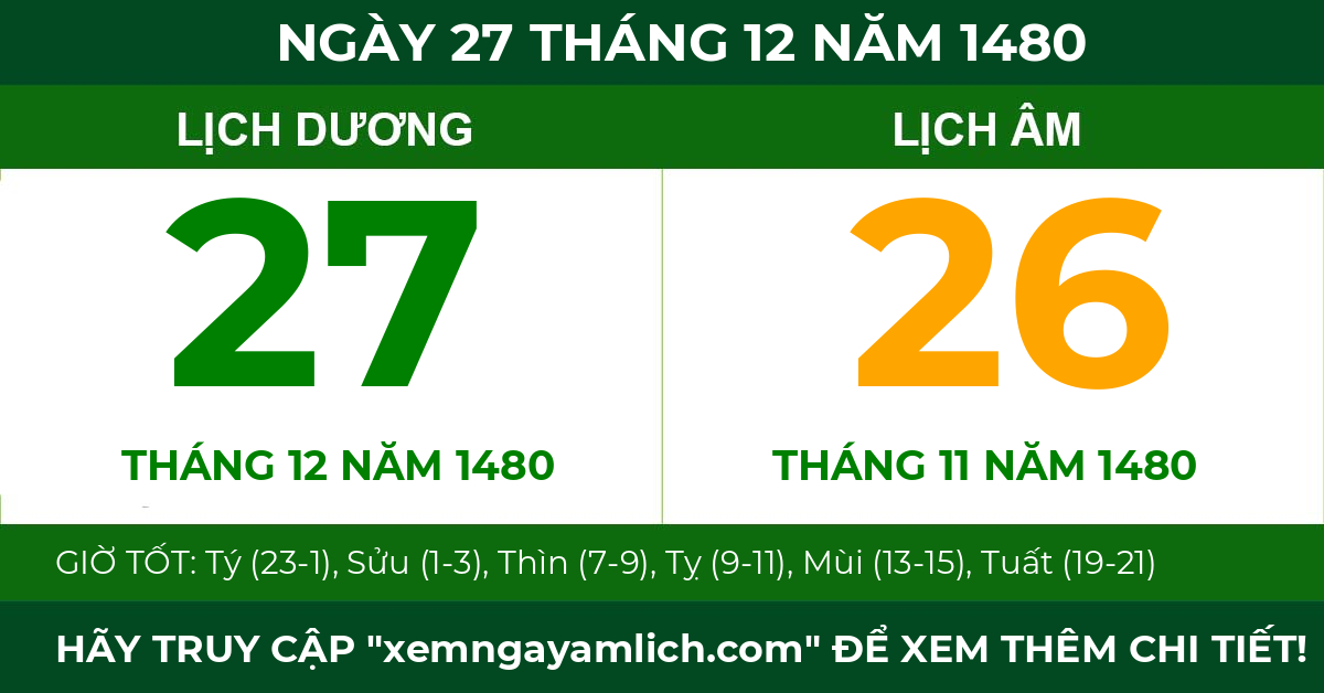 lịch âm ngày 27 tháng 12 năm 1480