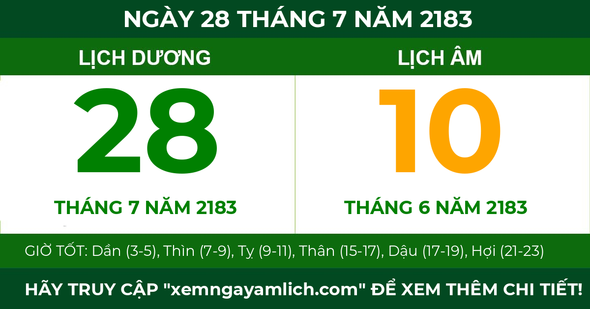 lịch âm ngày 28 tháng 7 năm 2183