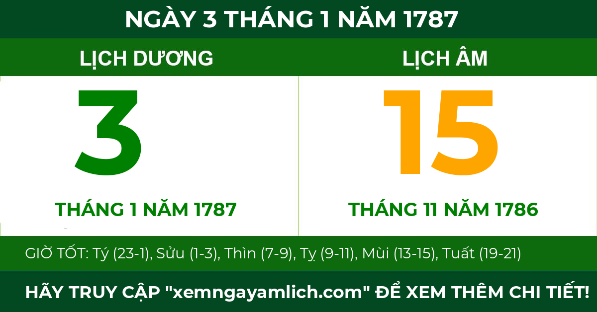 lịch âm ngày 3 tháng 1 năm 1787