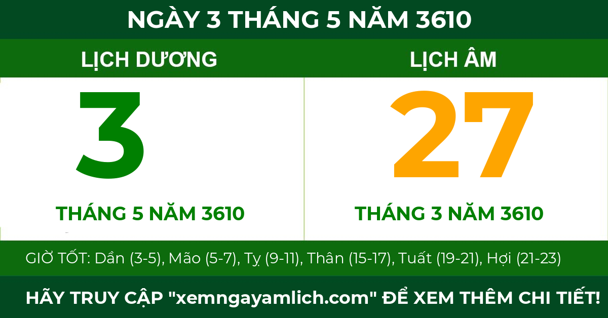 lịch âm ngày 3 tháng 5 năm 3610