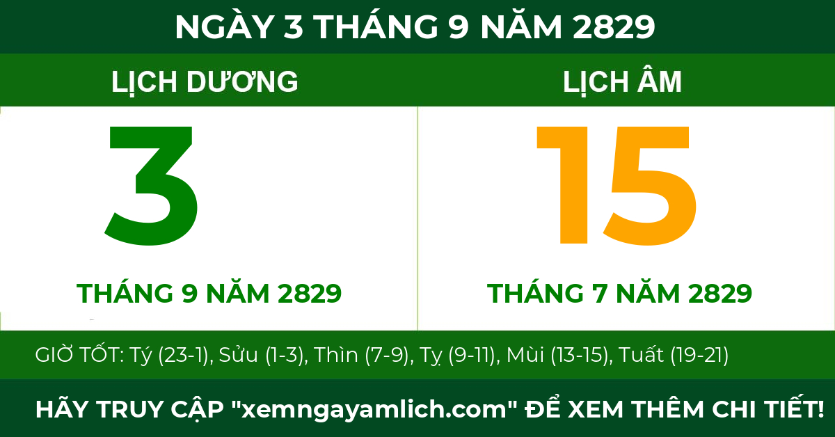 lịch âm ngày 3 tháng 9 năm 2829