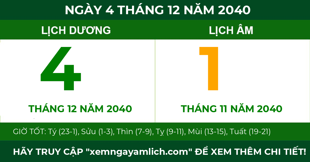 lịch âm ngày 4 tháng 12 năm 2040