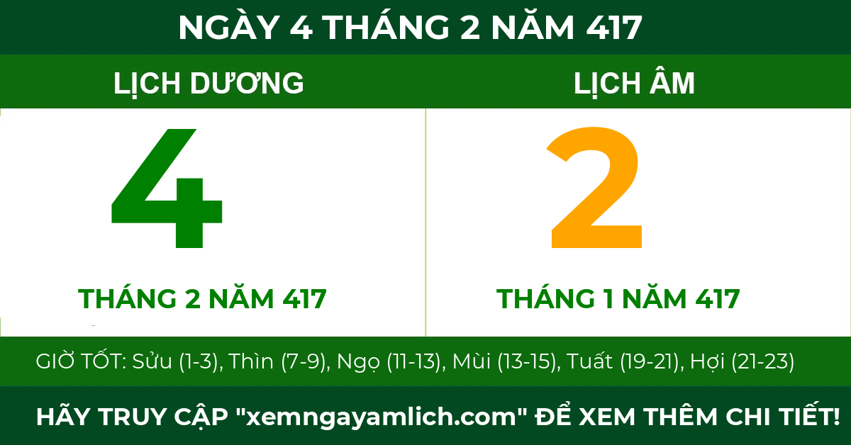 lịch âm ngày 4 tháng 2 năm 417