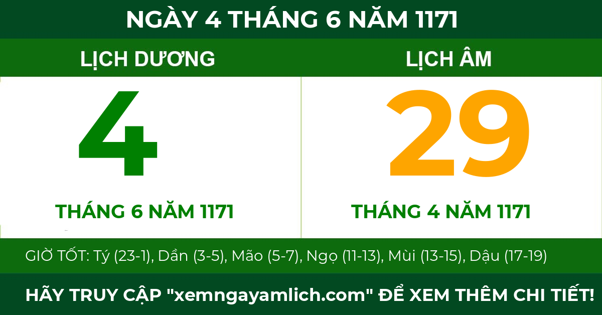 lịch âm ngày 4 tháng 6 năm 1171