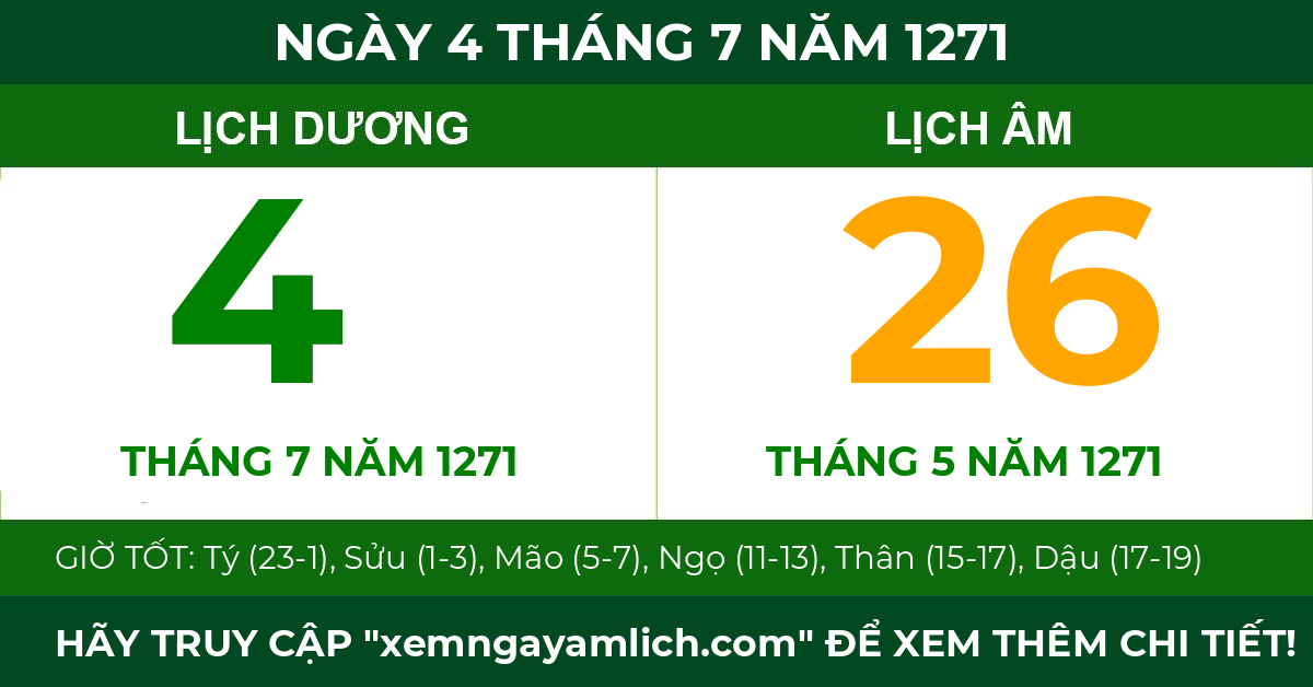 lịch âm ngày 4 tháng 7 năm 1271