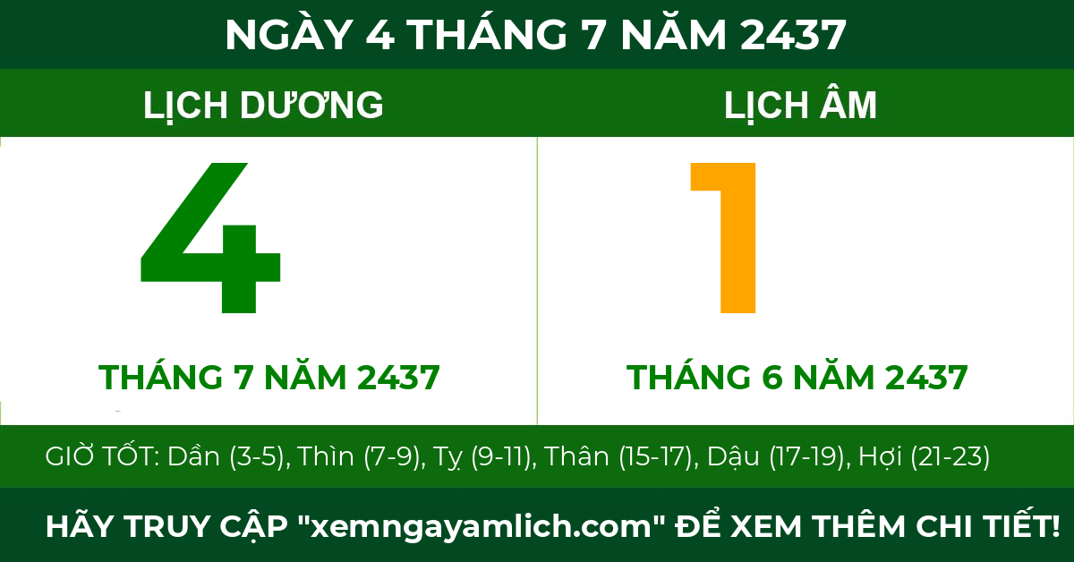 lịch âm ngày 4 tháng 7 năm 2437