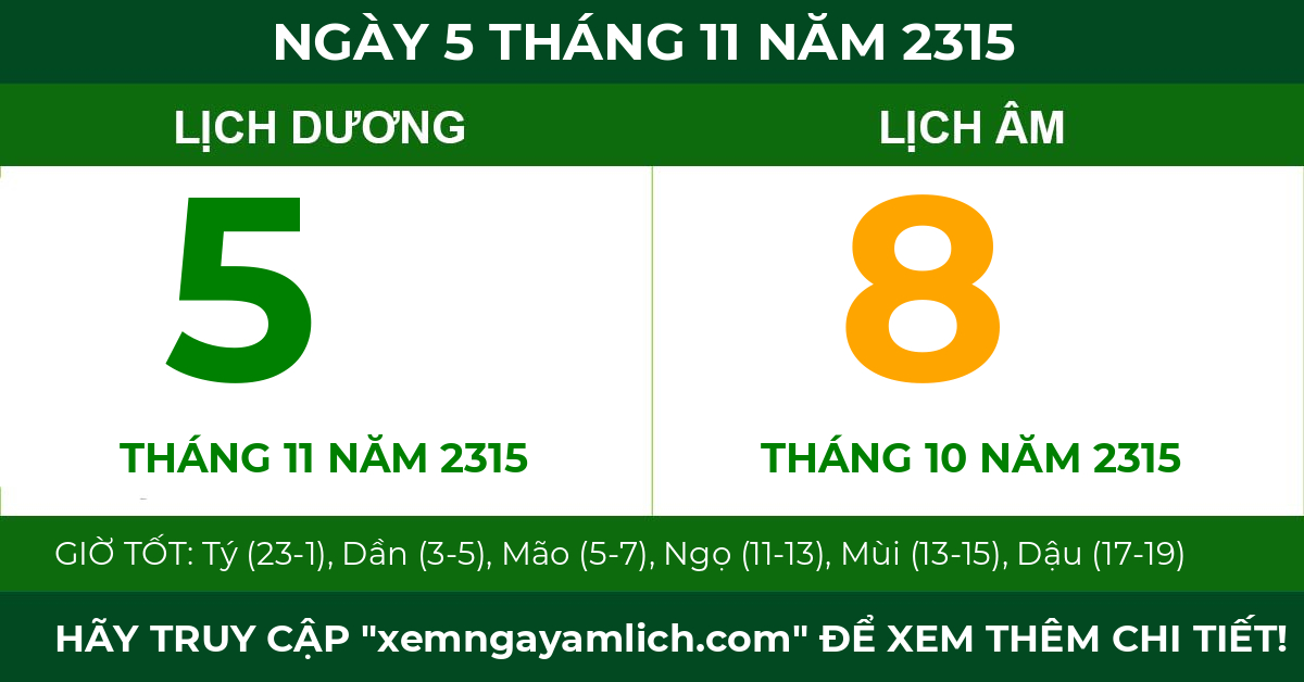 lịch âm ngày 5 tháng 11 năm 2315