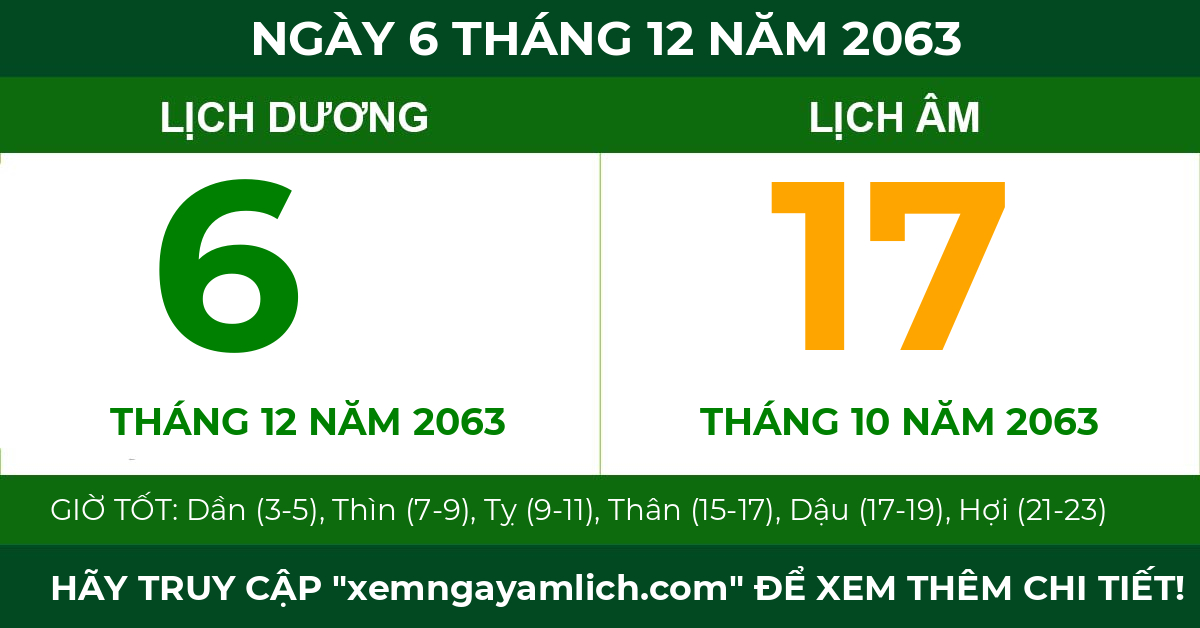 lịch âm ngày 6 tháng 12 năm 2063