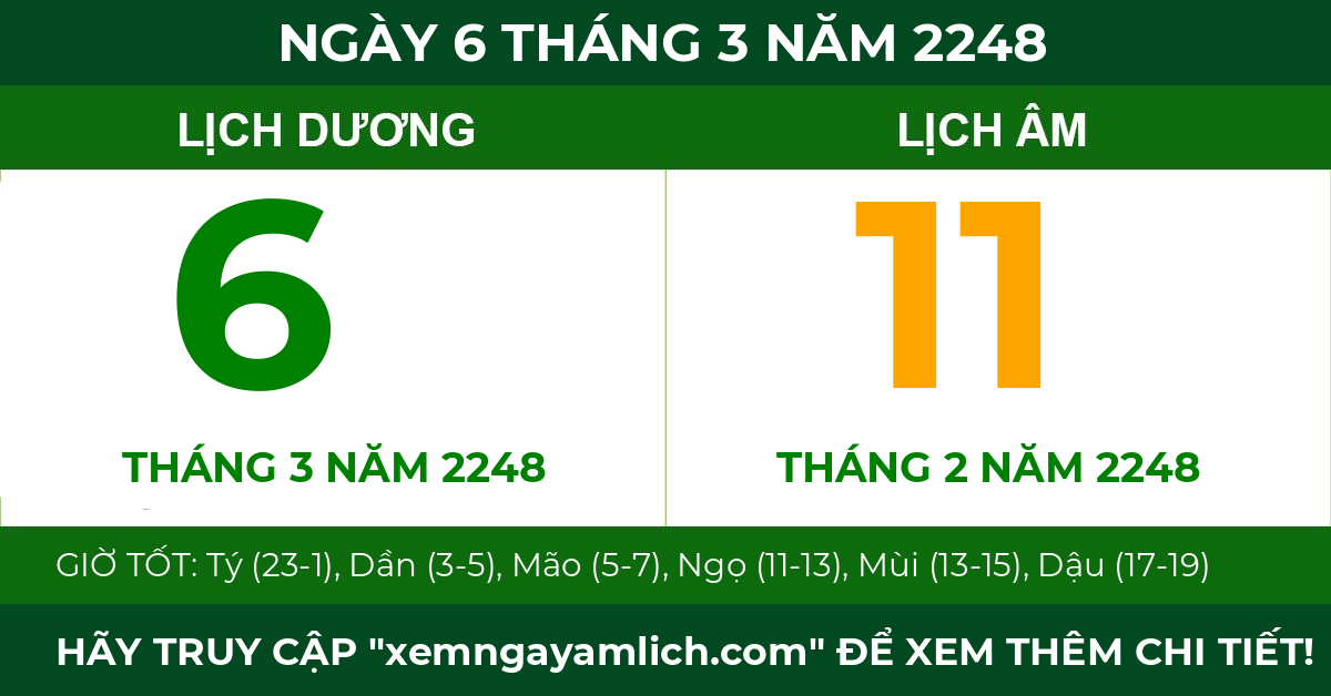 lịch âm ngày 6 tháng 3 năm 2248