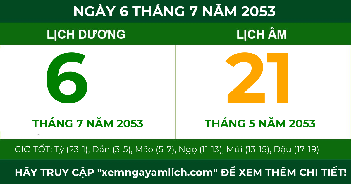 lịch âm ngày 6 tháng 7 năm 2053
