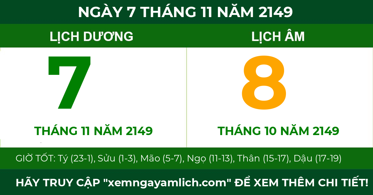 lịch âm ngày 7 tháng 11 năm 2149