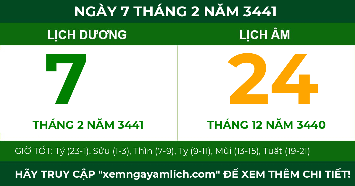 lịch âm ngày 7 tháng 2 năm 3441